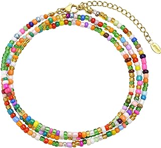 Adjustable Stainless Steel Beaded Anklet with Lobster Claw Clasp - Boho Triple-Layer Bead Chain for Women - Versatile Foot, Waist and Necklace Chain Surfer Jewelry