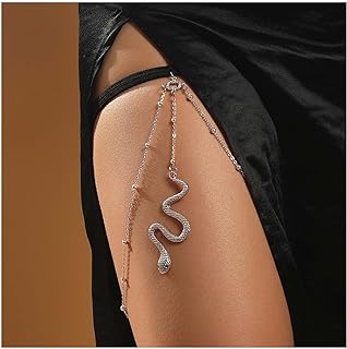 Alloy Snake-Themed Bohemian Leg Chain - Gold Layered Thigh Chain Jewelry for Women and Girls - Vintage Rave Bikini Body Thigh Chain Design