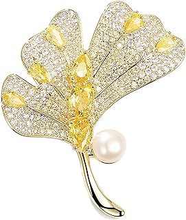 Golden Ginkgo Leaf Brooch Pins for Women, Women's Brooch Gift, Brooches Jewelry Accessories For Ladies
