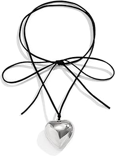 Stylish Chunky Heart Choker Necklace with Velvet Chain for Women, Adjustable Goth Black, Ideal Jewelry Gift for Teen Girls