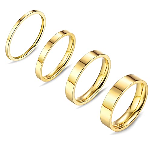 MJust Toe Rings for Women 14k Gold Plated Band Stainless Steel Gold Closed Toe Ring Set Simple Tail Ring Summer Boho Beach Foot Jewelry Size3-6