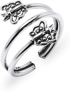 Silverline Jewelry 925 Sterling Silver Toe Ring, Butterfly Wrap Adjustable Band Ring