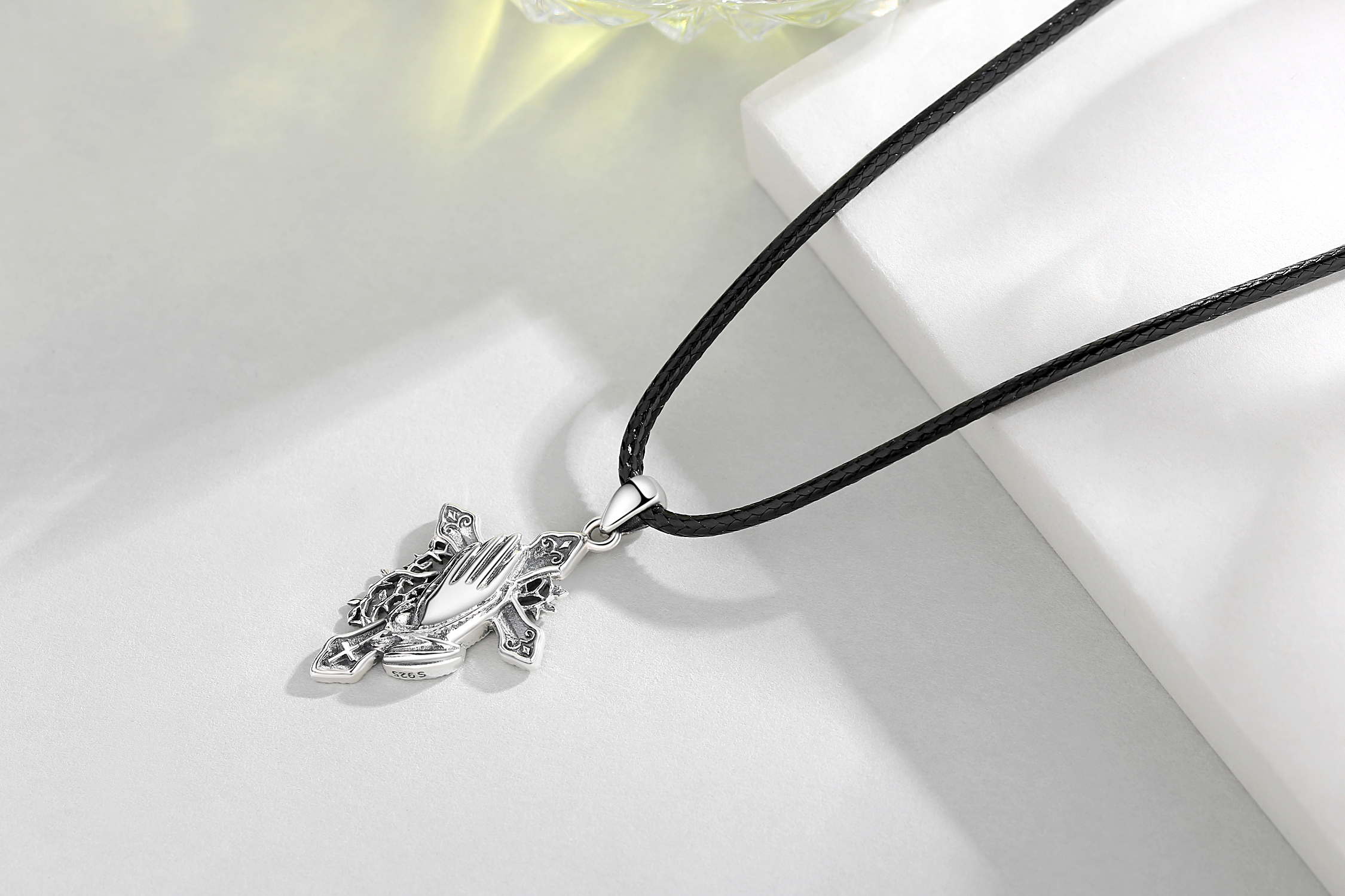 EUDORA 925 Sterling Silver St Michael/St Christopher/St Benedict/Virgin Mary/San Judas Tadeo/Good Shepherd Cross/Archangel Necklace Medal Pendant Protection Religious Amulet Jewelry For Men Women