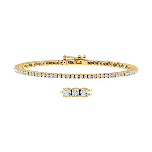 FINEROCK 2 Carat Diamond Tennis Bracelet in 10K Gold or 950 Platinum (7.5 Inch)