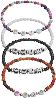 2 Pcs Set Letter WWJD Ribbon Jacquard Bracelet Elevated Faith WWJD Bracelet Pack for Women Men