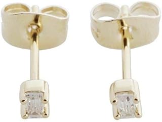 HONEYCAT Tiny Crystal Baguette Stud Earrings in Gold, Rose Gold, or Silver | Minimalist, Delicate Jewelry