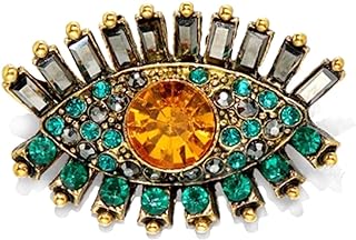 Retro Evil Eyes Crystal Brooches Pins Fashion Beautiful Created Rhinestone Abstract Eyes Brooch Good Idea for Party Dance Wedding Banquet for Elegant Women Girl