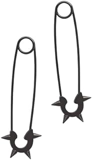 Sacina Black Spike Safety Pin Earrings, Punk Earrings, Emo Earrings, Grunge Earrings, Gothic Earrings, Christmas Gift for Women