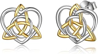 Celtic Stud Earrings Sterling Silver Celtics Jewelry Triquetra Knot Earrings Studs for Women Teen Girls
