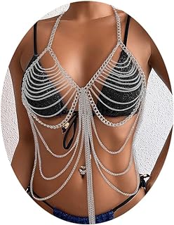 Tassel Body Chain Sexy Bikini Chains Silver Body Jewelry Bra Chain Beach Accessories Rave Nightclub Party Accessory
