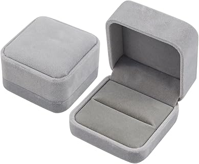 SZCXDKJ Boîte à Bijoux en Velours, avec Verrouillage et Style Moderne, 7x7x5 cm, Idéale pour Ranger Colliers, Bagues et Boucles d'Oreilles, pour Femmes, Mariages et Saint-Valentin