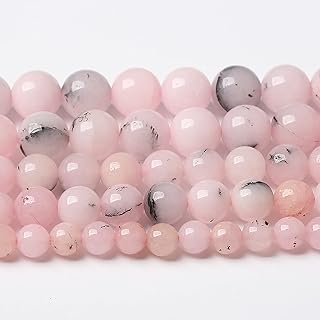 45pcs 8mm Natural Pink Opal Jades Stone Beads Round Loose Spacer Beads for Jewelry Making DIY Bracelets Crystal Energy Healing Power Stone(8mm, Pink Opal Stone)