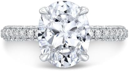 Lalit Gems 3 CT Oval Moissanite Engagement Rings 10K 14K 18K Solid Gold Moissanite Diamond Ring 925 Sterling Silver Solitaire Engagement Wedding Ring