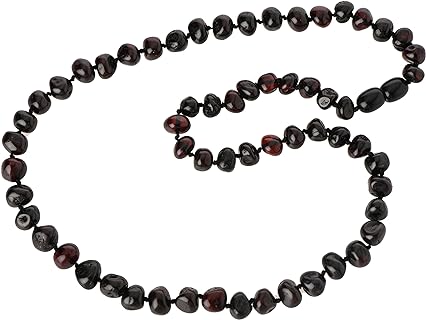 Natural Baltic Amber Necklaces for Adults - 18-21.6 inches Made from Authentic/Polished Baltic Amber Beads (21.6 inches (55 cm), Cherry color -Natural Healing Amber Jewelry