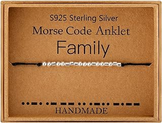 KAERUN Morse Code Anklets for Women 925 Sterling Silver Beads Charm Ankle Bracelet Adjustable Size Mantra Chain Anklets Bracelet Beach Jewelry