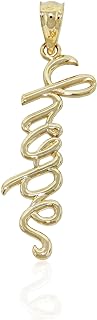 Charm America - Gold Vertical Hope Charm - 10 Karat Solid Gold
