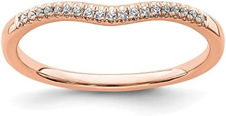 14k Rose Gold Clasp, 15 Carat Diamond Engagement Ring, No Gemstone, Sized for Women, Contoured Design