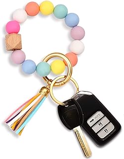 NVENF High-Quality Silicone Beaded Wrislet Keychain Bracelet - Practical & Stylish Key Holder for House & Car Keys - Perfect Gift