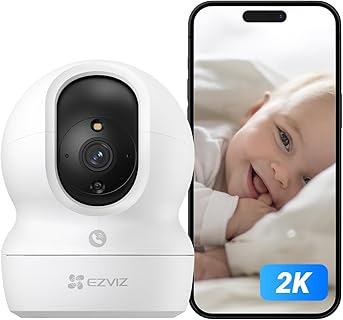 EZVIZ CP1 Cámara de Seguridad Interior con Visión Nocturna en Color y Detección Humana, 512GB de Almacenamiento, Ideal para Bebés y Mascotas
