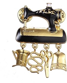 Vintage Gold Sewing machine brooch pins，West trim pins, shirt studs, lapel pins for women and men，Dainty Christmas Wedding Birthday Holiday Jewelry Unisex Gifts
