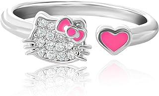 Hello Kitty Sanrio Womens Sterling Silver Toe Ring Official License, Pave Cubic Zirconia Toe Ring