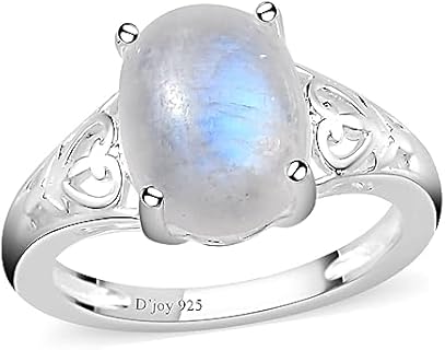 Shop LC Rainbow Moonstone Ring 925 Sterling Silver Wedding Women Birthday Gifts for Women