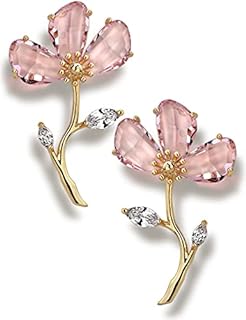 Women's Created Crystal Clear Flower Statement Drop Dangle Earrings
