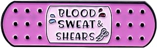 yangjinyu Band-Aid Enamel Pin with ""Blood, Sweat & Shears"",Fun Band-Aid Badge Pin Cartoon Brooch Nurse Backpack Clothing Enamel Pin DIY Party Decoration
