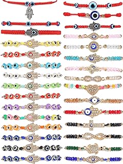 36Pcs Evil Eye Bracelets Set Jewelry for Women Girls Mexican String Knot Bracelet Pack