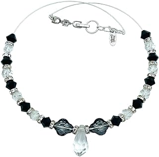 Victorian Choker Necklace with Cable Chain/CZ Foldover Clasp, Cubic Zirconia for Women, Austrian Crystal Shaped Design by Mindy Sparkles