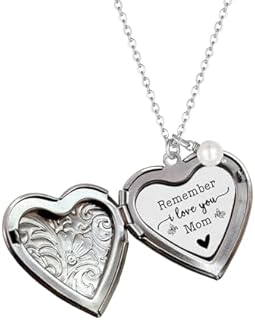 Stainless Steel 'Remember I Love You Mom' Hidden Message Cable Chain Locket Necklace - Perfect Birthday/Mother's Day Gift from Daughter or Son