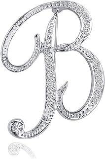 Rosette Hair Letter Brooch A-Z 26 Personalized Design Letters Initial Pins Clear Crystal Rhinestone Breastpin