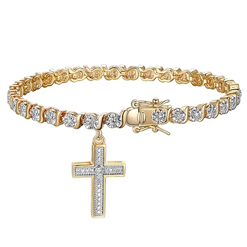MORGAN & PAIGE Charm Bracelet with Diamond Accent S-Link Chain, Diamond Tennis Bracelets, Bracelets for Women