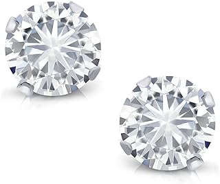 14K White Gold Moissanite Earrings | Round 4.5MM Timeless Brilliant from from Charles & Colvard Stud Earrings | 0.66 Cttw | White Gold Earrings For Women