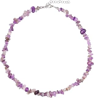Boho-Inspired Natural Amethyst Choker Necklace with Silver-Plated Brass Cable Chain and Lobster-Claw Clasp