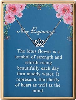 HolyFast Dainty Lotus Necklace S925 Sterling Silver Yoga Pendant Necklace Graduation Gift for Women