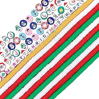 MIIIM 3600 PCS Polymer Christmas Clay Bead Bracelet Kit in Acrylic with Clay Charms and Letter Beads for Kids and DIY Enthusiasts - Christmas Theme