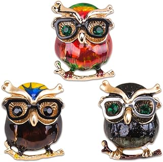 ZORZA 3Pcs Charming Rhinestone Owl Pin Vintage Owl Brooch Pin Exquisite Bird Brooch Accessory for Women's Clothing and Bags,Perfect Owl Gifts for Women Owl-Lover