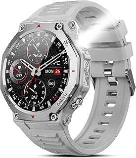 TIFOZEN スマートウォッチ、高精細1.43インチAMOLEDスクリーン搭載と軍用規格の耐久性、防水性で30日間連続使用可能なスポーツ向け腕時計