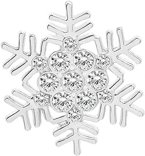 GUOXIAOMEI Christmas Brooch Pin with Rhinestone Crystal CZ Pearl Winter Snowflake Snowman Wreath Brooches Festive Decorations Ornaments Necktie Dress Accessories Jewelry for Women Girls Xmas