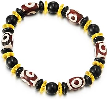 Tribal Prayer Bead Chain Bracelet with Synthetic Resin Beads for Men & Women, Multicolor, Designed by COOLSTEELANDBEYOND