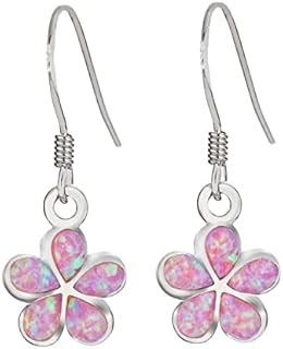 Beautiful French Wire Clasp Sterling Silver Abalone Engagement Ring with Created Opals for Women, Dangle Design - Hypoallergenic, Perfect for Sensitive Skin