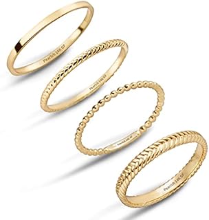 14K Gold Filled Statement Ring with Cubic Zirconia Gem, Comfort Fit for Women and Girls, Sizes 5 to 10, Available in 2-5 Piece Sets