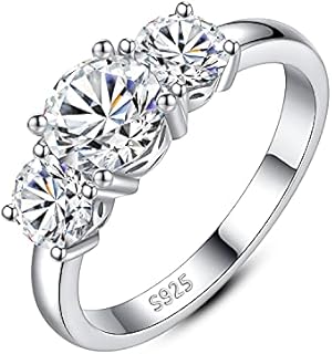 925 Sterling Silver Clasp, Dual Moissanite Engagement Ring, Genuine 2ct D-Color VVS Stone, Sparkling Round Cut Design, Ideal for Women, Sizes 4-11