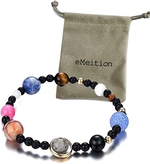 Miniverse Bracelet, Solar System Bracelet Men Women Natural Stone Planets Galaxy The Eight Planets Guardian Star Saturn Girls Boys Handmade Bracelets