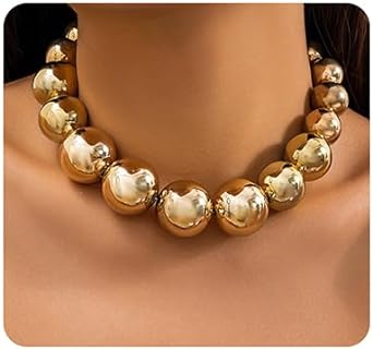 Zinc and Alloy Ball Clasp Beaded Bib Necklace with Cable Chain