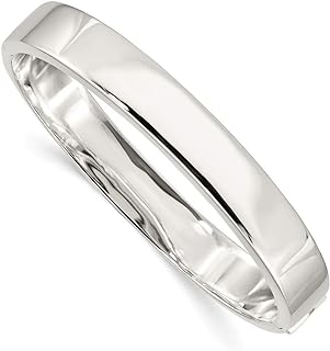 Stunning 925 Sterling Silver Engravable Cuff Bangle with Polished Flat Edge, Hidden Catch, and Sleek Box Clasp - A Timeless Jewelry Piece for Women