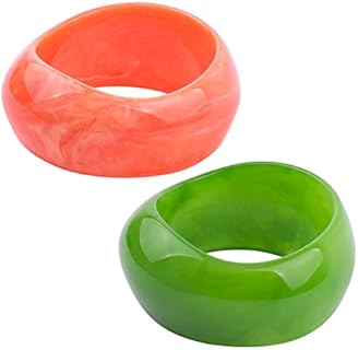 2Pcs Chunky Acrylic Transparent Candy Color Geometric Round Square Cuff Bangle Bracelet Set for Women Girl Teen Resin Acetate Tortoiseshell Wristband Bracelet Statement Jewelry Birthday Gif