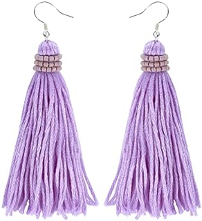 KELITCH Women's Drop Dangle Earrings Tassel Dangle Earrings for Women Thread Tiered Tassel Dangle Statement Summer Beach Layered