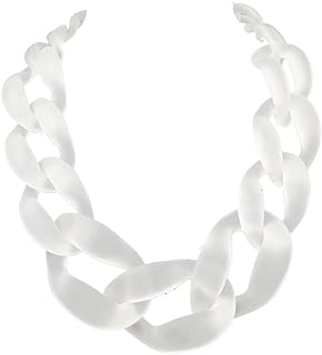 Trendy Acrylic Resin Bead Necklace with Cable Chain for Women, Chunky Boho-Chic Design